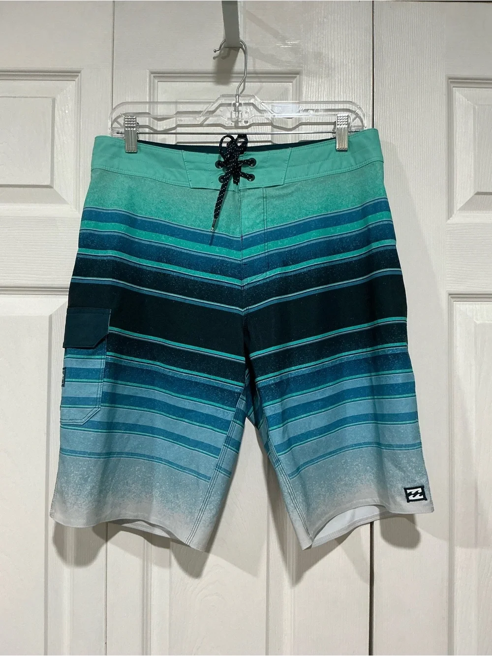 💙 Billabong Recycler All Day Pro Blue Green Stripe Board Shorts - 31 (01290)